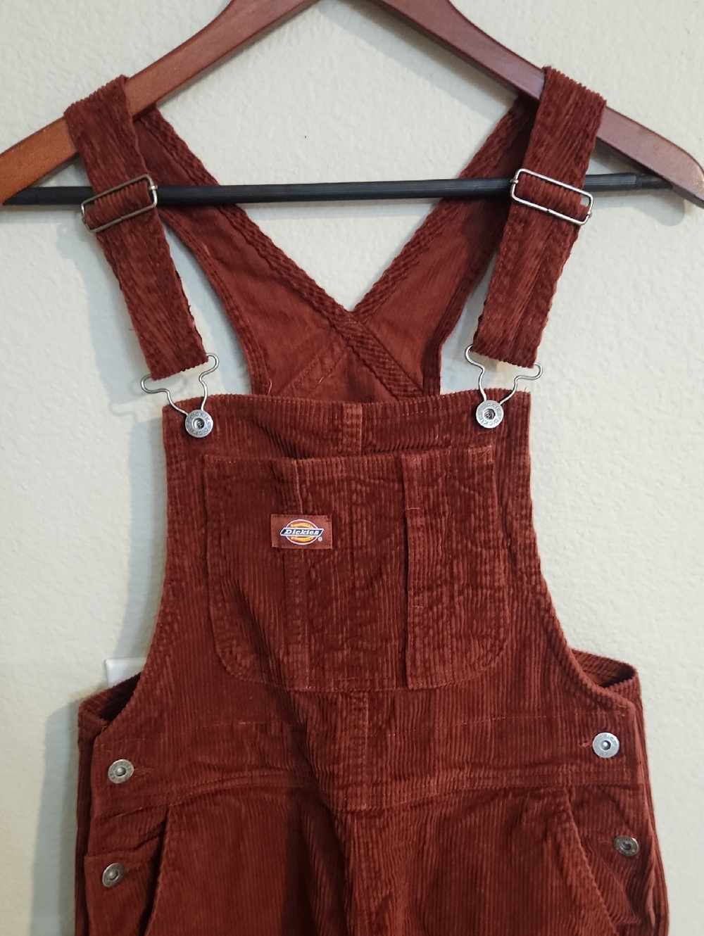 DICKIES Corduroy Overalls - Rust Brown Women's Overalls Size SMALL Relaxed - Picture 2 of 6